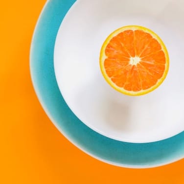 Plate with a half orange